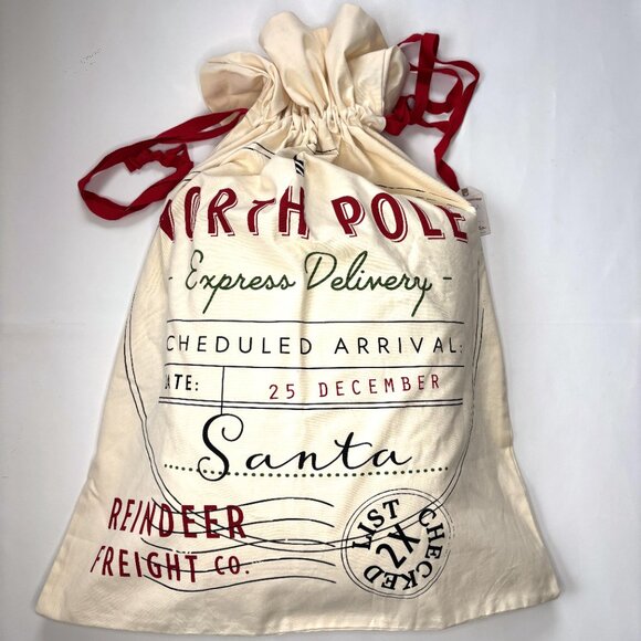 XXL Santa Sack Bag Express Delivery North Pole 39" x 29" Huge Reusable - Picture 7 of 9